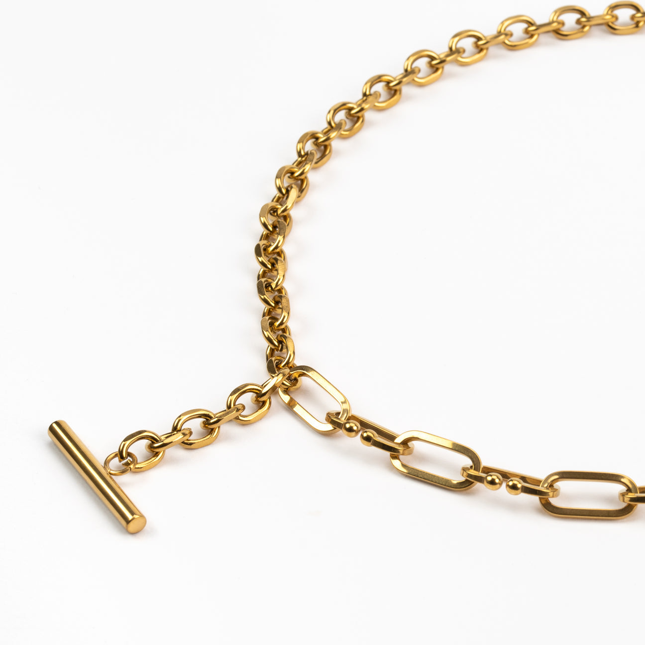 Raf & Grace Claudia T-Bar Necklace Gold