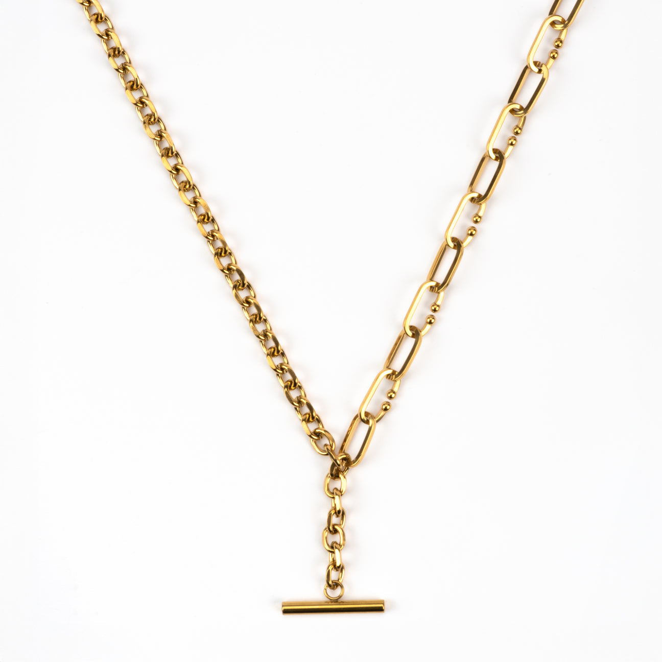 Raf & Grace Claudia T-Bar Necklace Gold