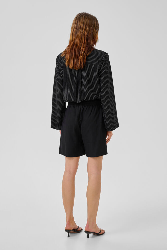 JannieMW Striped Shirt Black W/Oatmeal Stripe