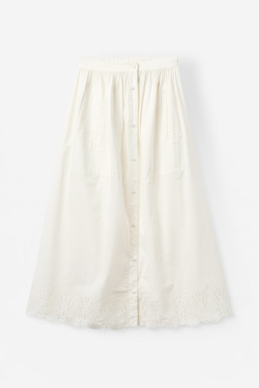 Hella Maxi Skirt with BroderiAnglaise White