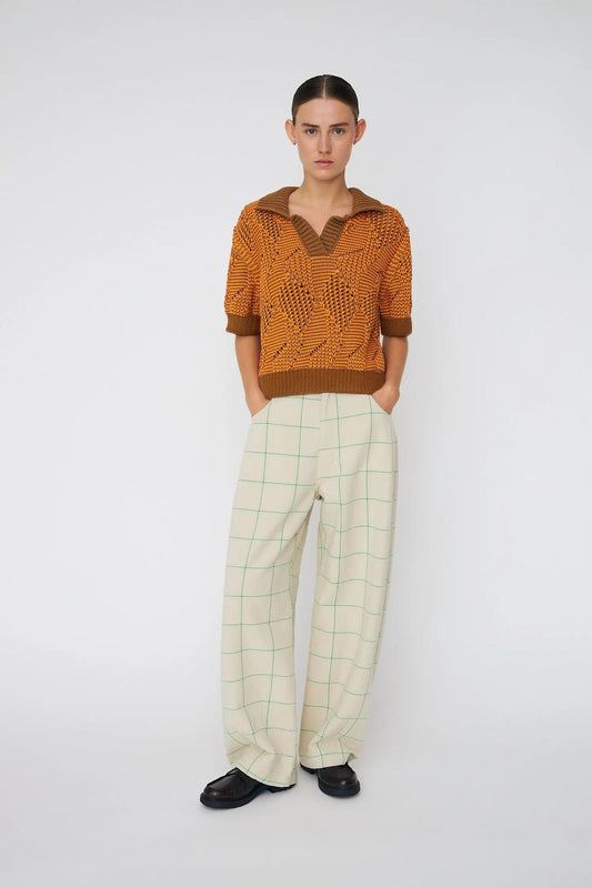 Cotton Knitted Polo Top