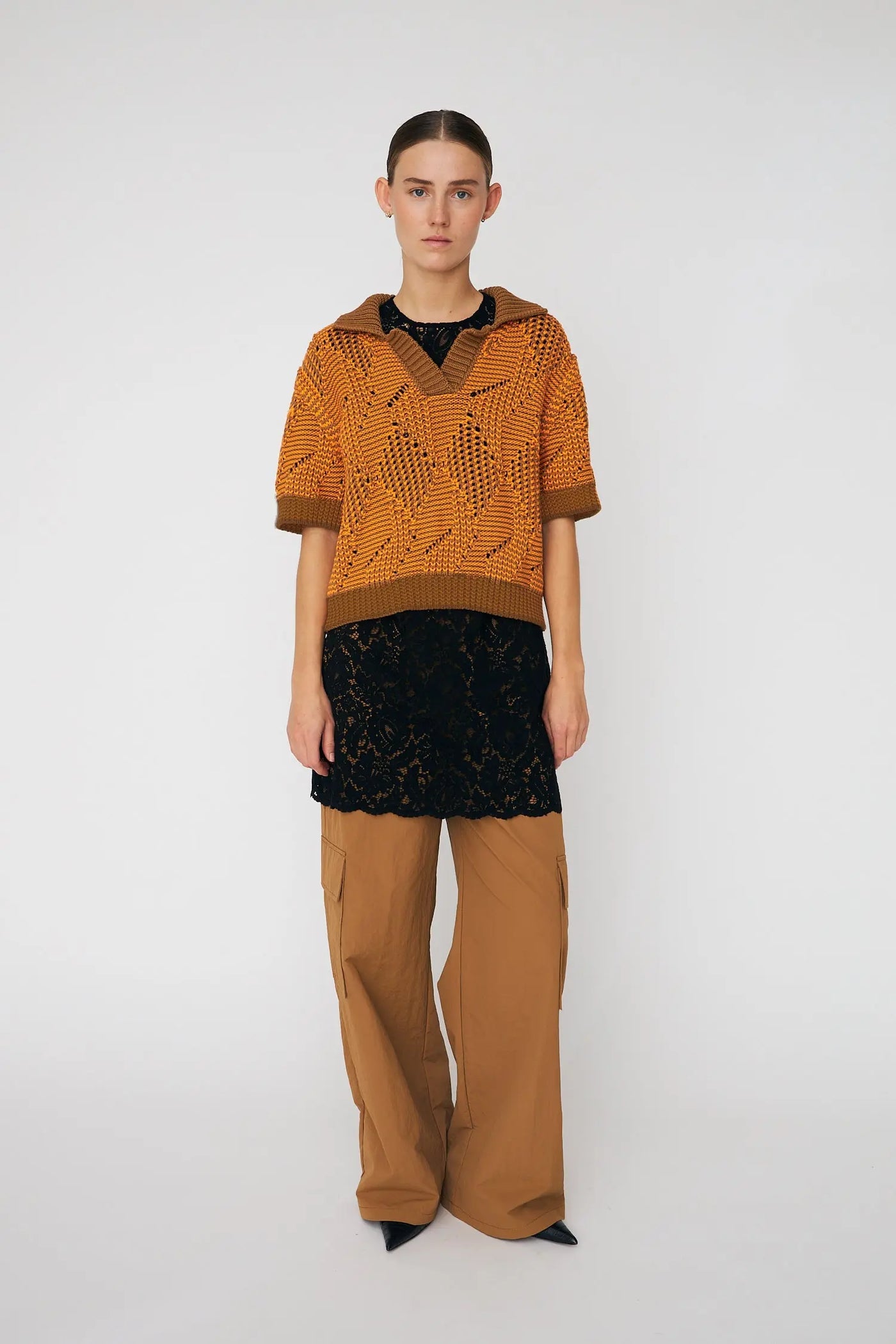 Cotton Knitted Polo Top