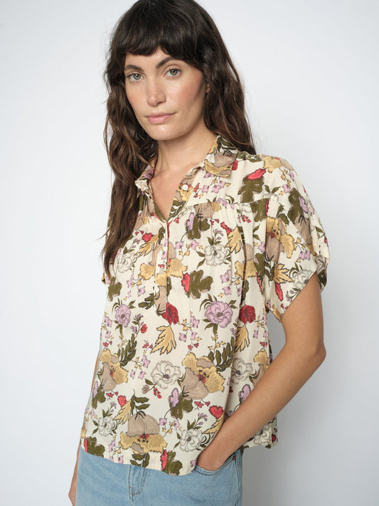 MMWinie Flowwi Floral Blouse Ecru