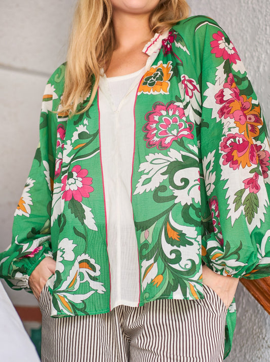 BCElvira Floral BLouse Green
