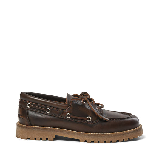 PA Alvina Leather Boat Shoe Brown