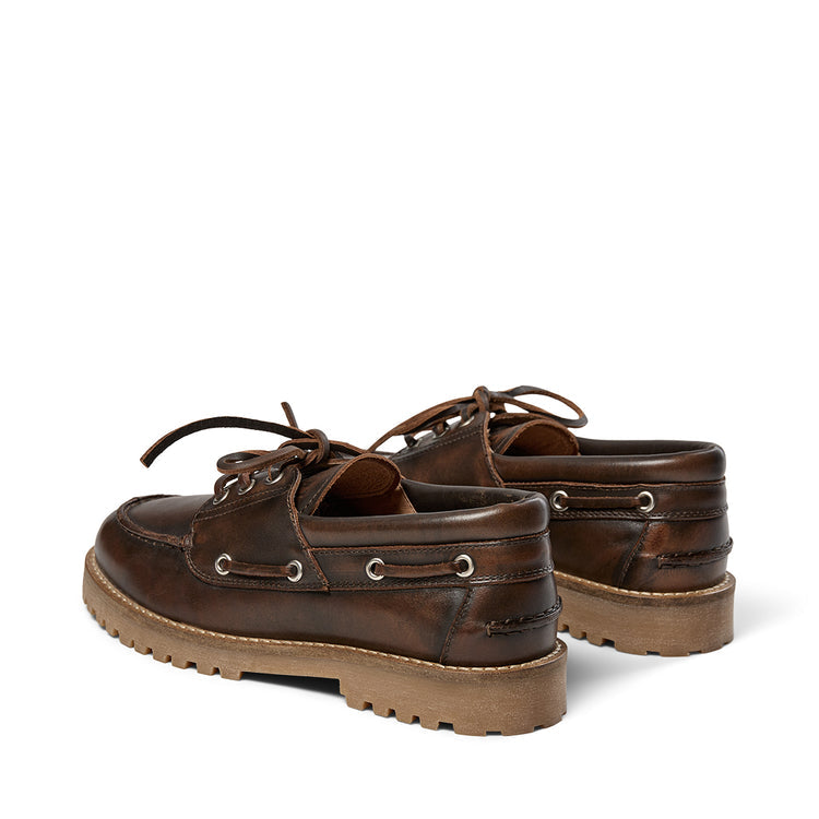 PA Alvina Leather Boat Shoe Brown