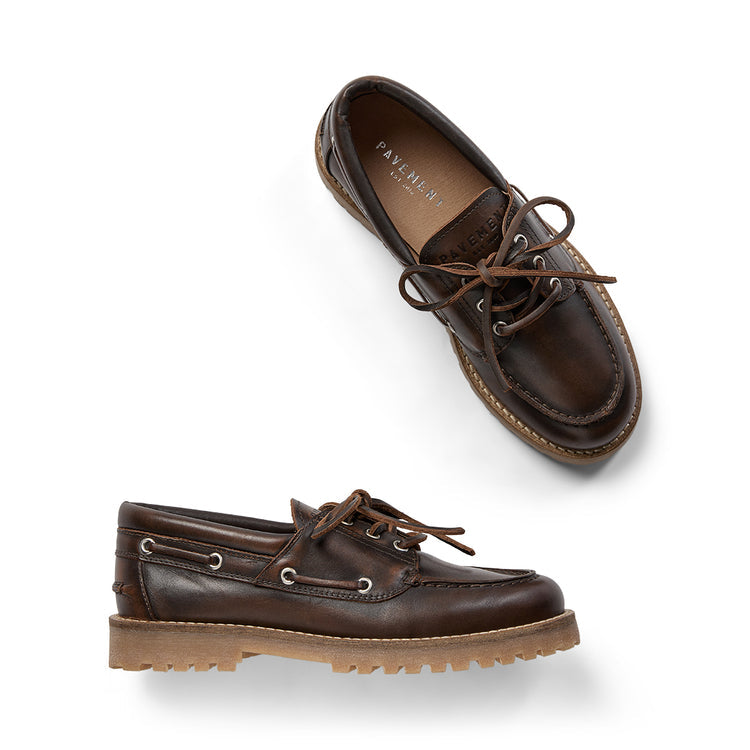 PA Alvina Leather Boat Shoe Brown
