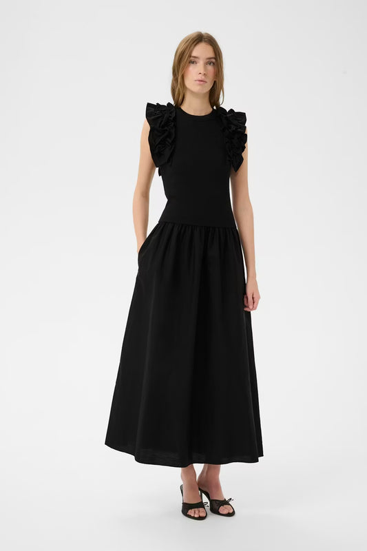 OdaKB Dress With Frill Shoulder Detail Meteorite