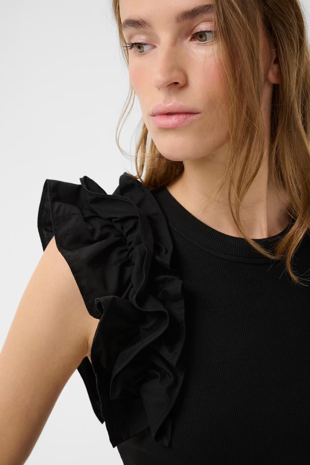 OdaKB Dress With Frill Shoulder Detail Meteorite