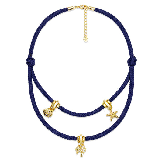 The Amalfi Charm Necklace Navy
