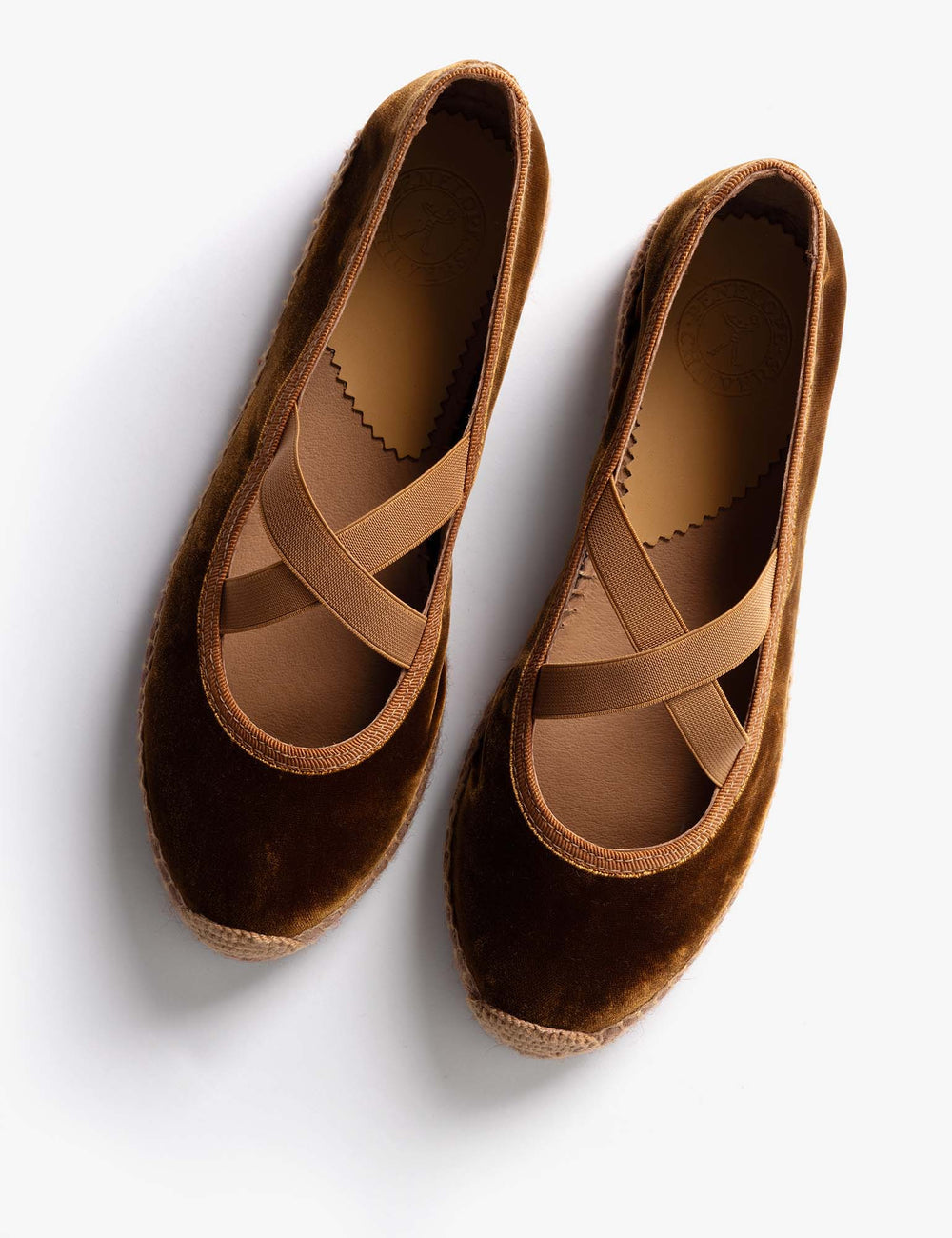 Chico Velvet Cross Band Espadrille Tan