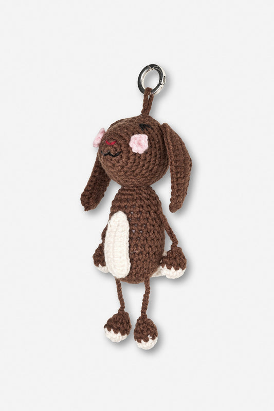 Vallate Bunny Bag Charm Brown