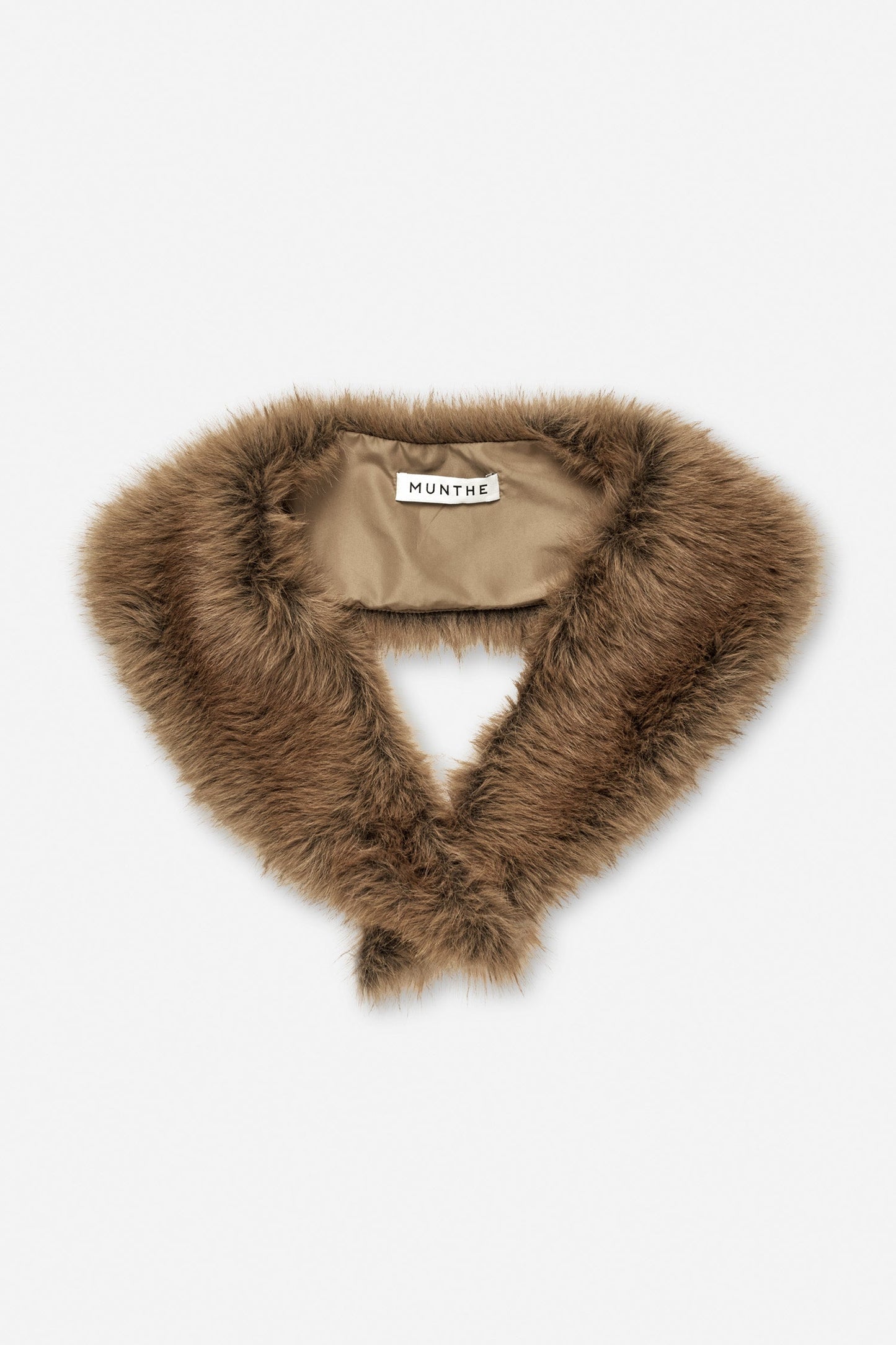 VOIDA Faux Fur Collar Camel