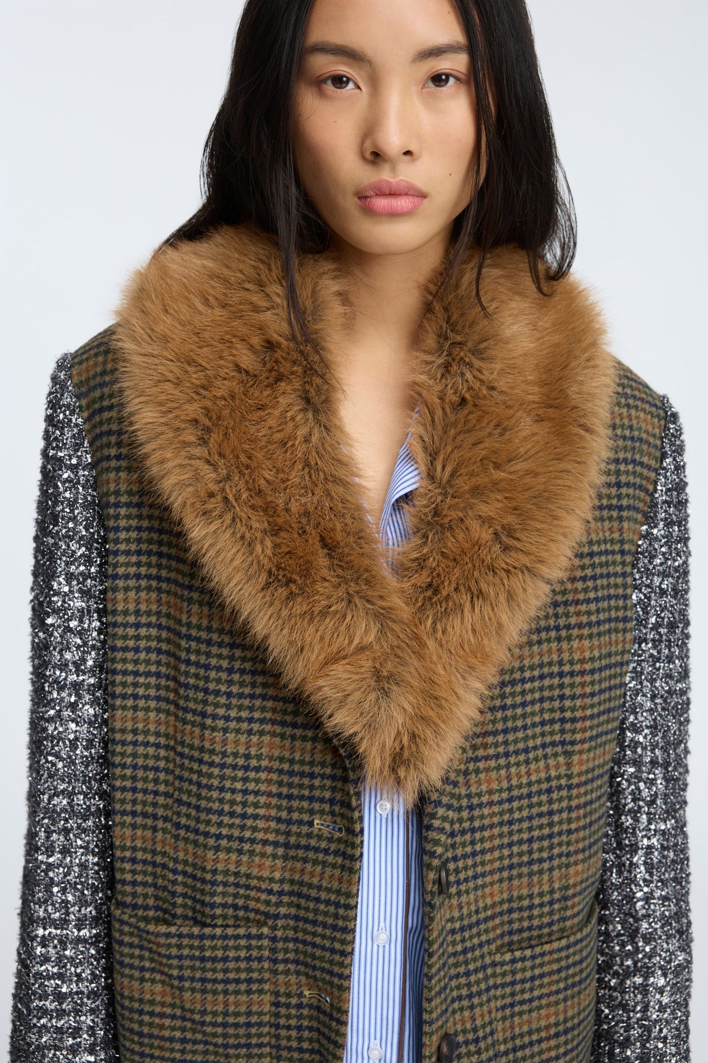 VOIDA Faux Fur Collar Camel