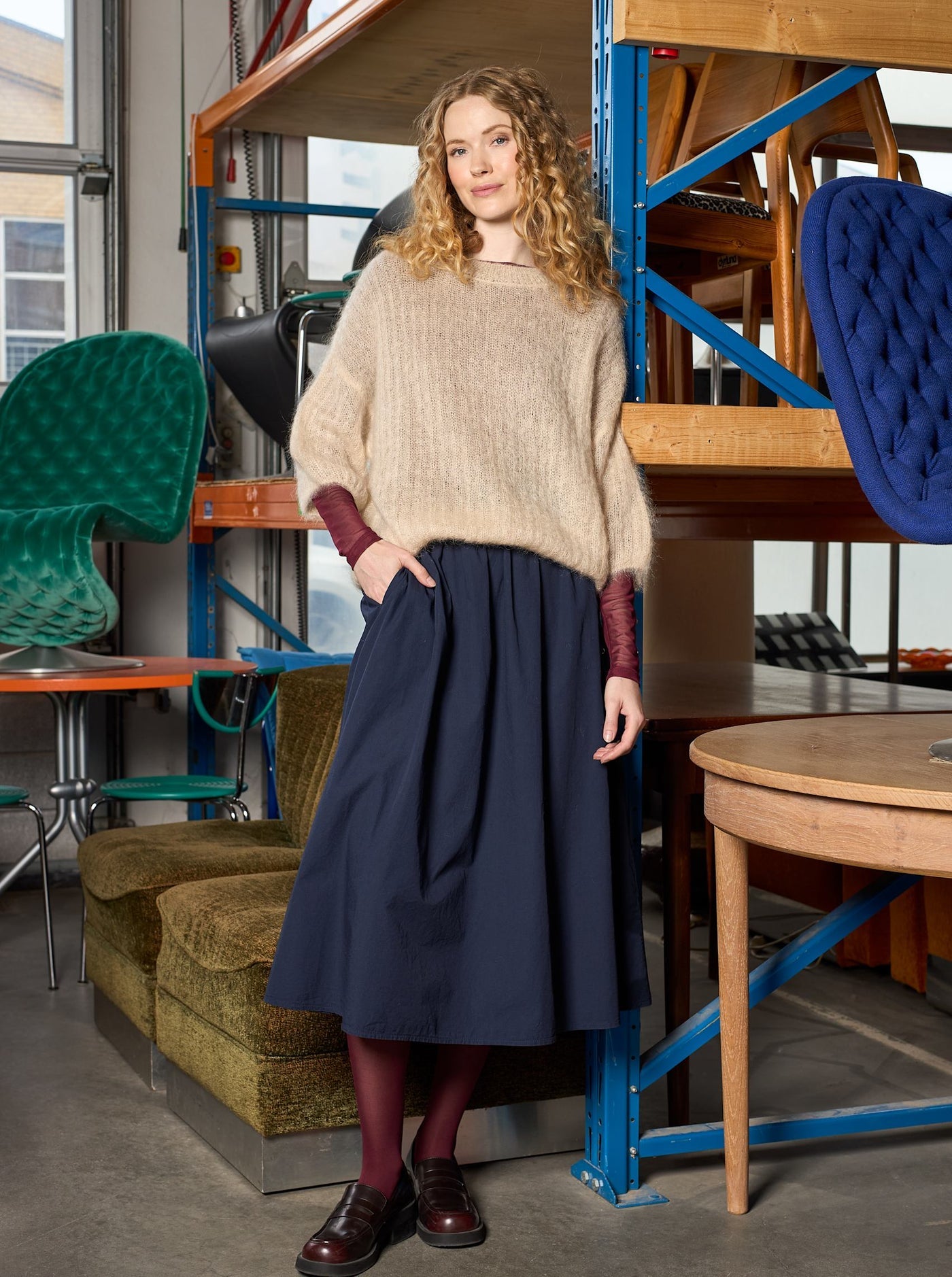 BCBjoerk Short Sleeve Jumper Latte