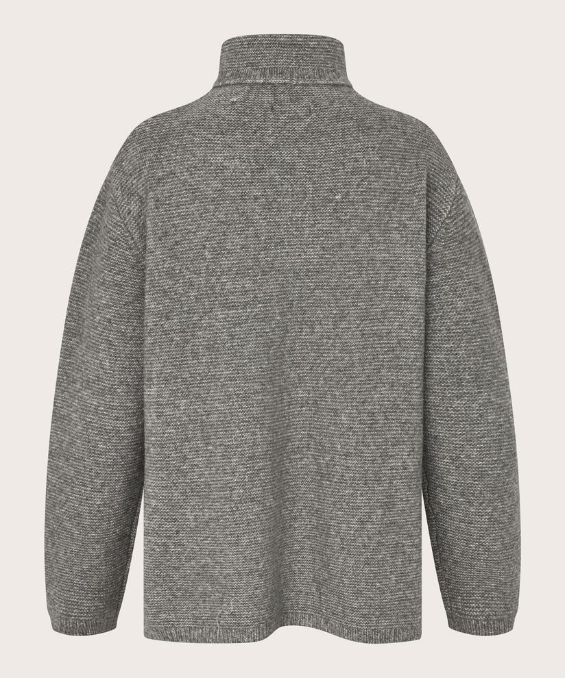 MaFaylin Alpaca Blend High Neck Jumper Grey Melange
