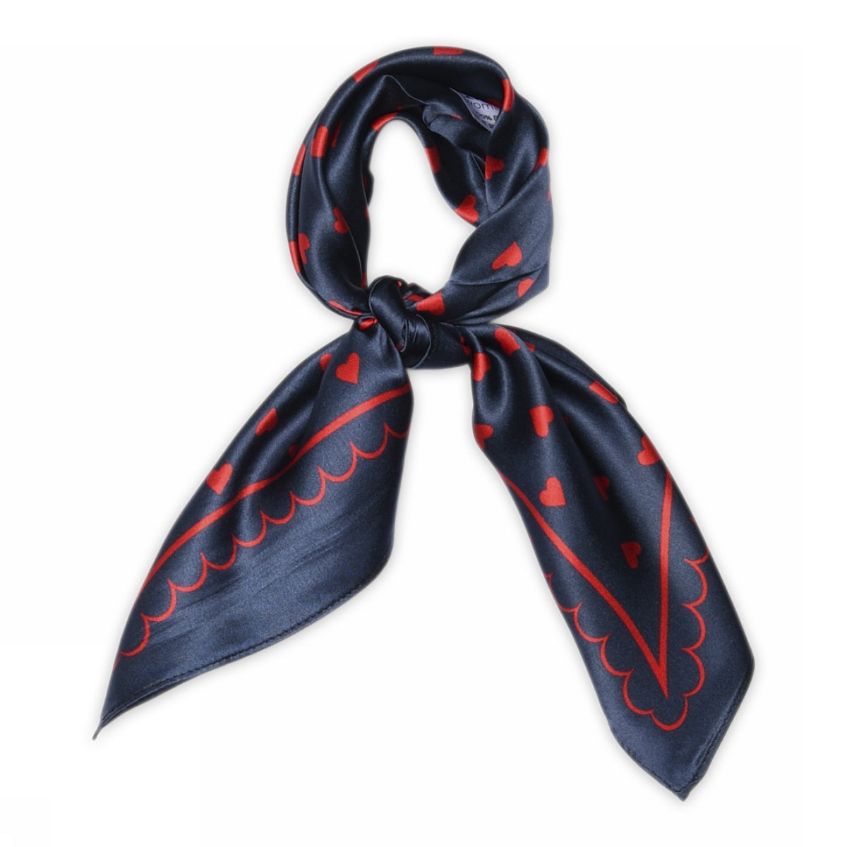 Love Small Silk Scarf - 18631 - Navy