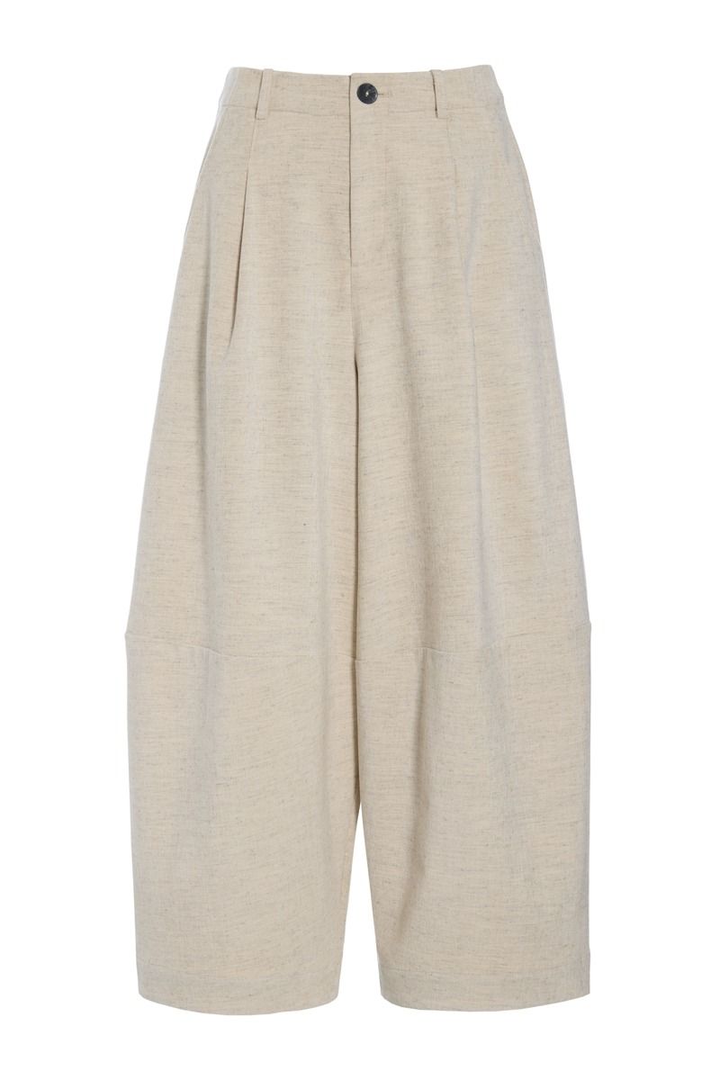 Shinji Wide Leg Trouser Ivory Melange