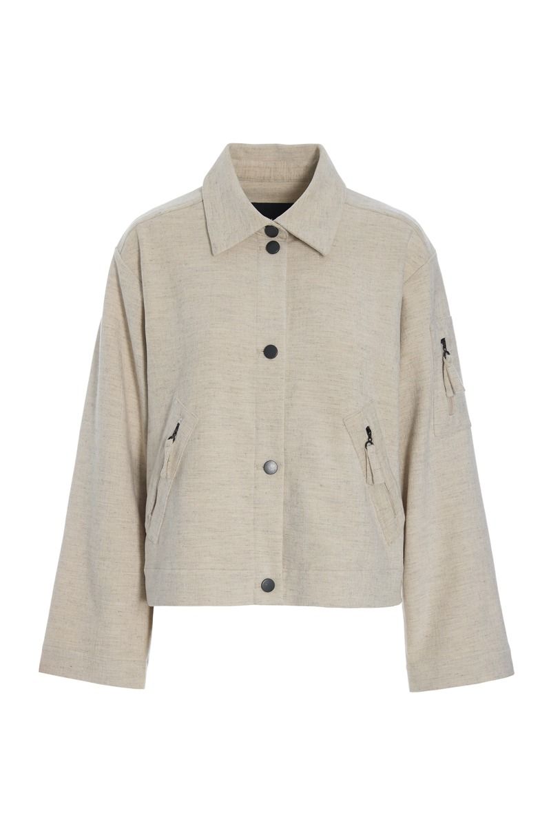 Shinji Short Jacket with Pockets Ivory Melange