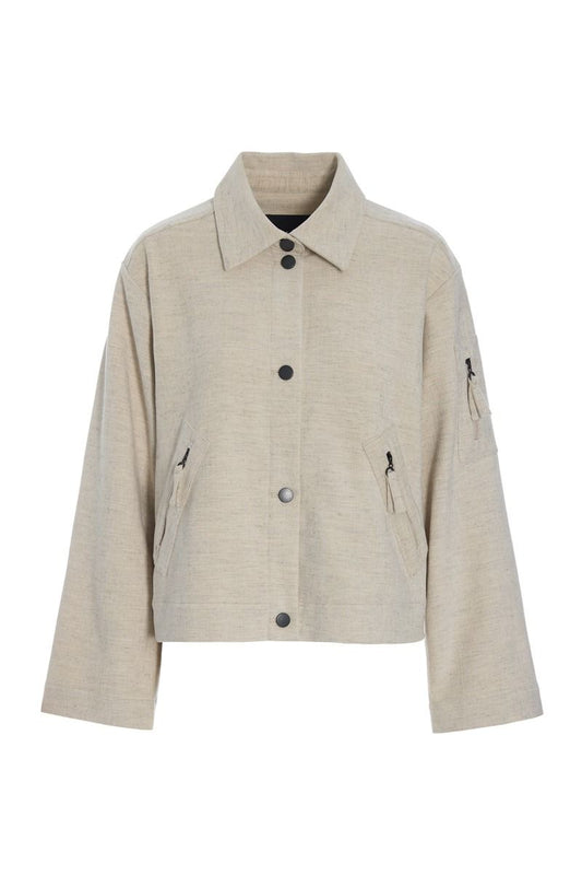 Shinji Short Jacket with Pockets Ivory Melange