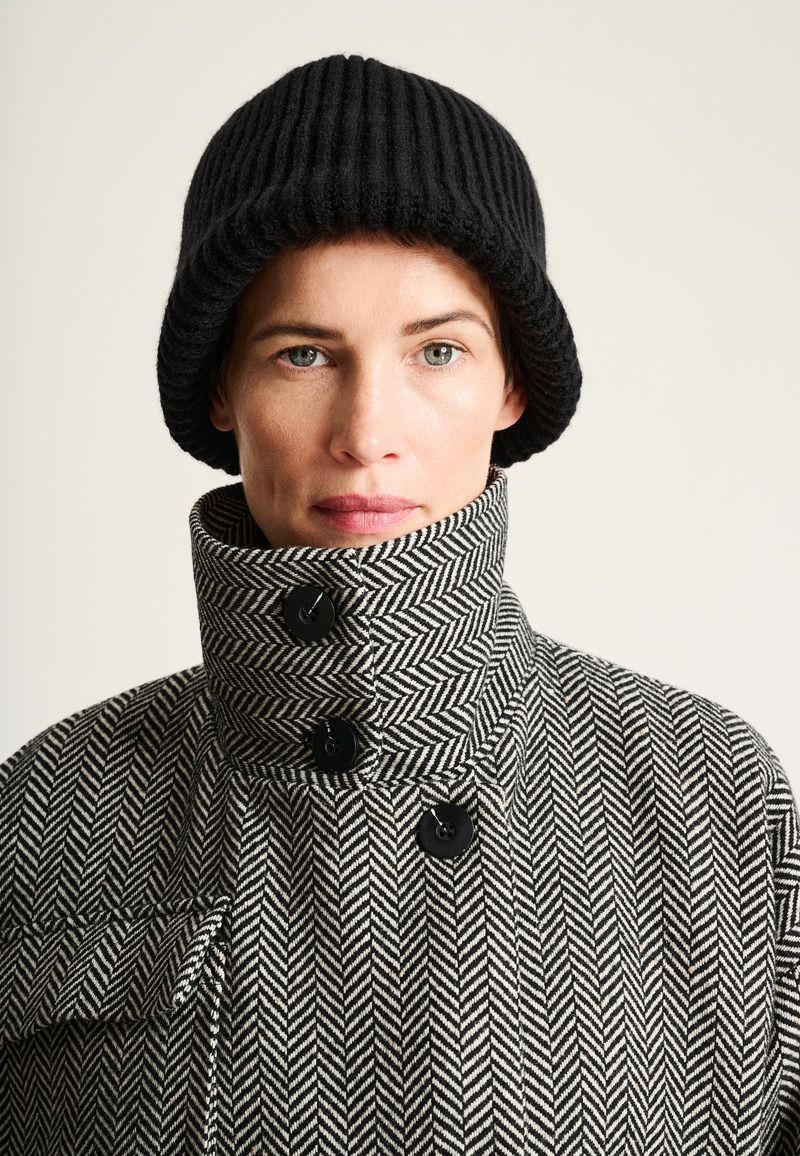 Nishin Long Wool Herringbone Coat