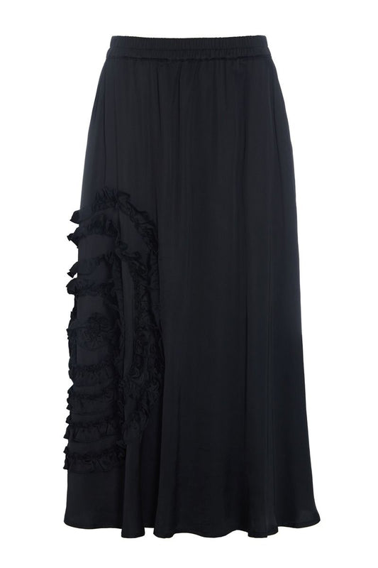 Kuhaku Viscose Skirt with Detail Black