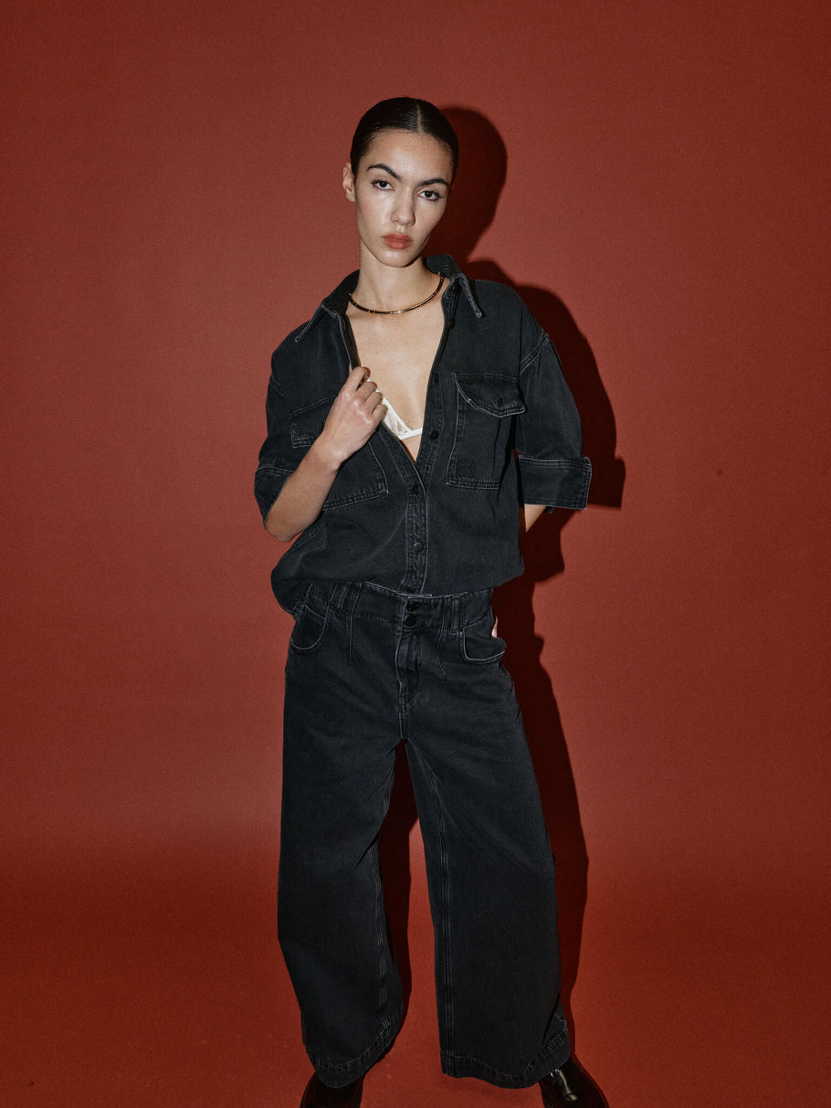 MMHNoble Drapy Ankle Pant Black