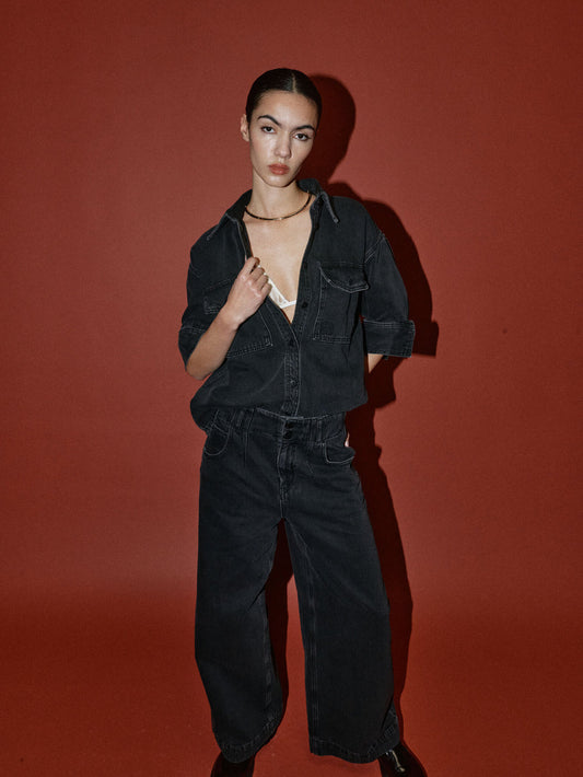 MMHNoble Drapy Ankle Pant Black