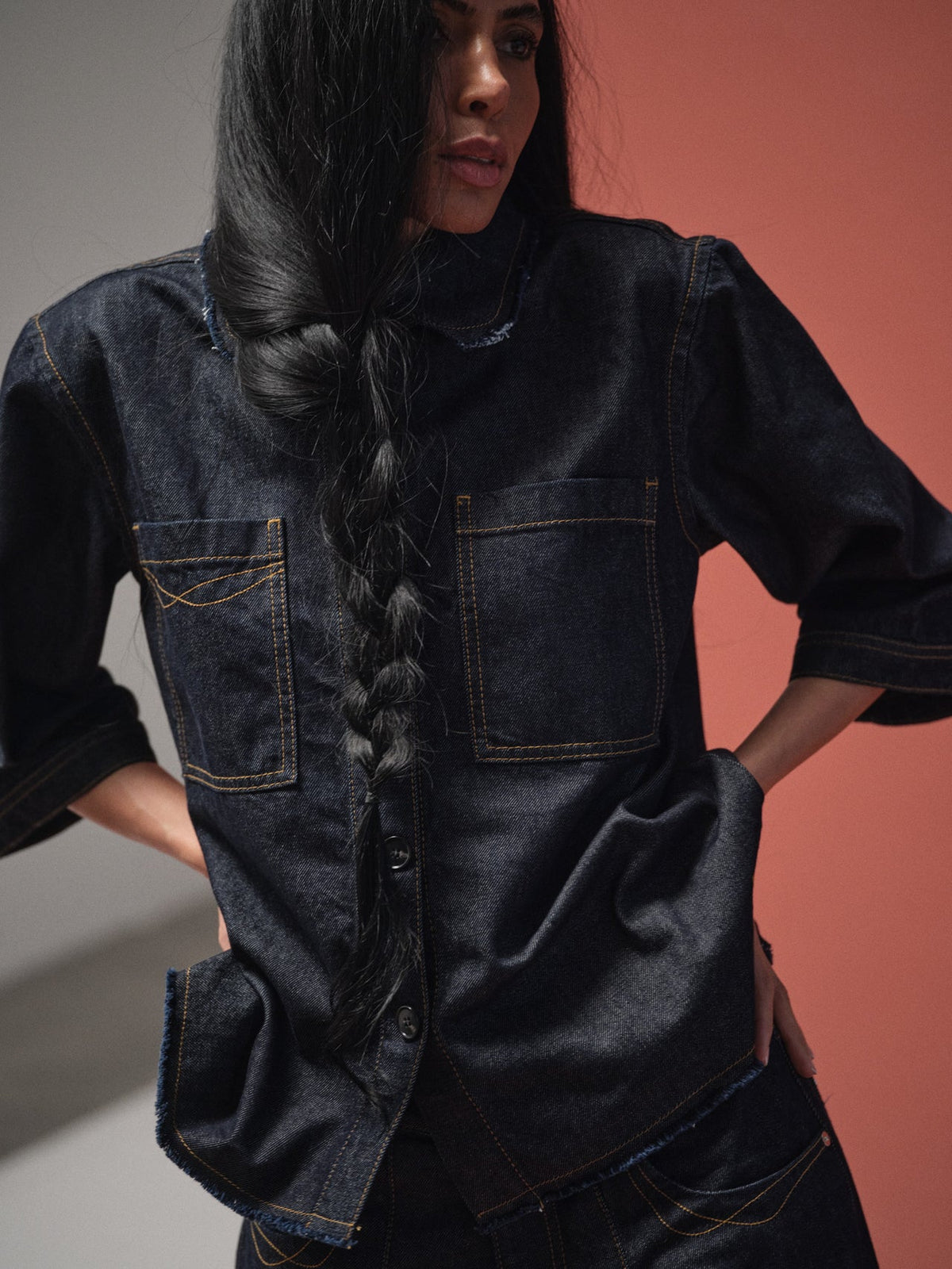 MMHSum Rinse Shirt Dark Blue Denim
