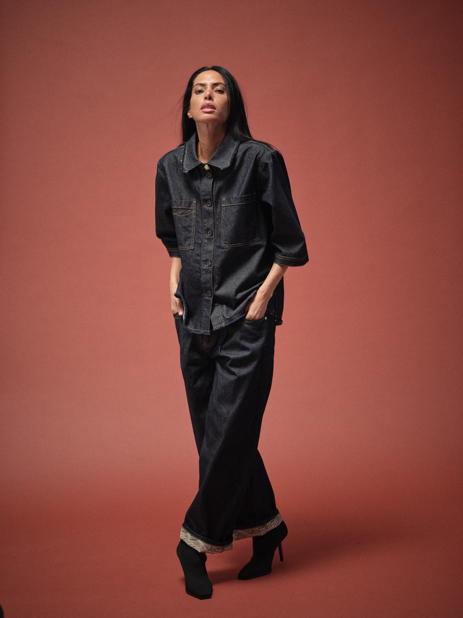 MMHSum Rinse Shirt Dark Blue Denim