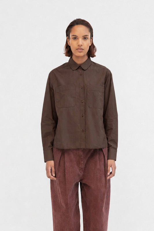 Hannie Short Cotton Shirt Coffee