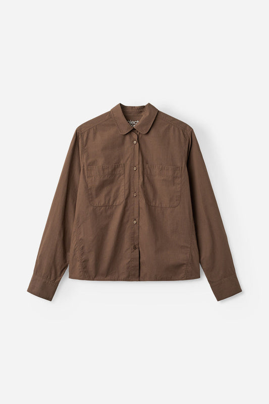 Hannie Short Cotton Shirt Coffee