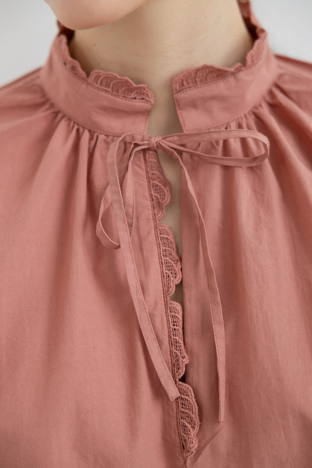 Hrima Cotton Hig Neckline Shirt