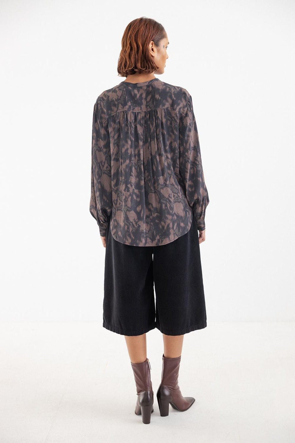 Katlyn Printed Viscose Blouse Garnet