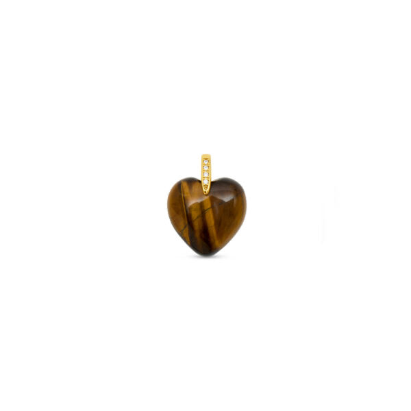 Talis Chains Heart Pendant Smokey Quartz & Tiger's Eye