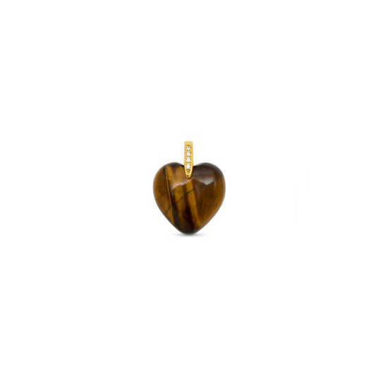 Talis Chains Heart Pendant Smokey Quartz & Tiger's Eye