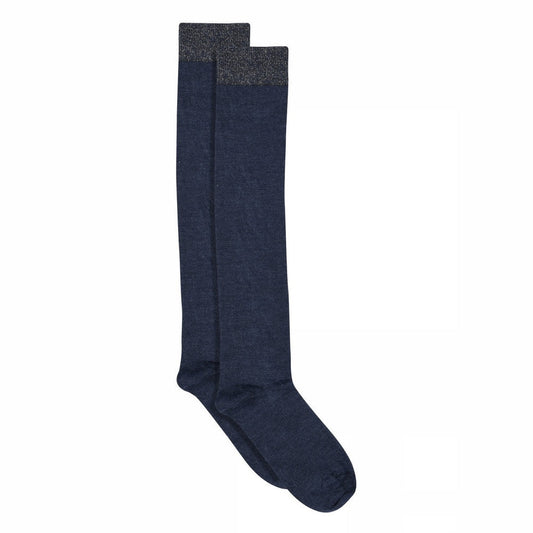 Wool/Silk Knee Socks with Glitter “Cuff”