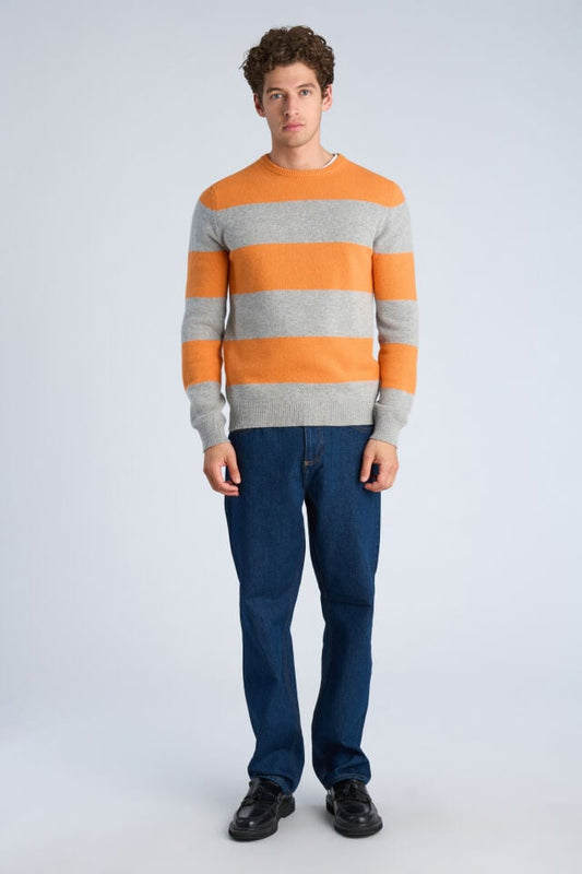 Mens - Striped Lambswool Jumper