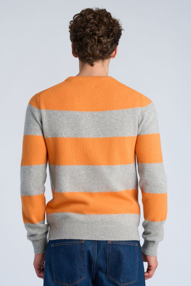 Mens - Striped Lambswool Jumper