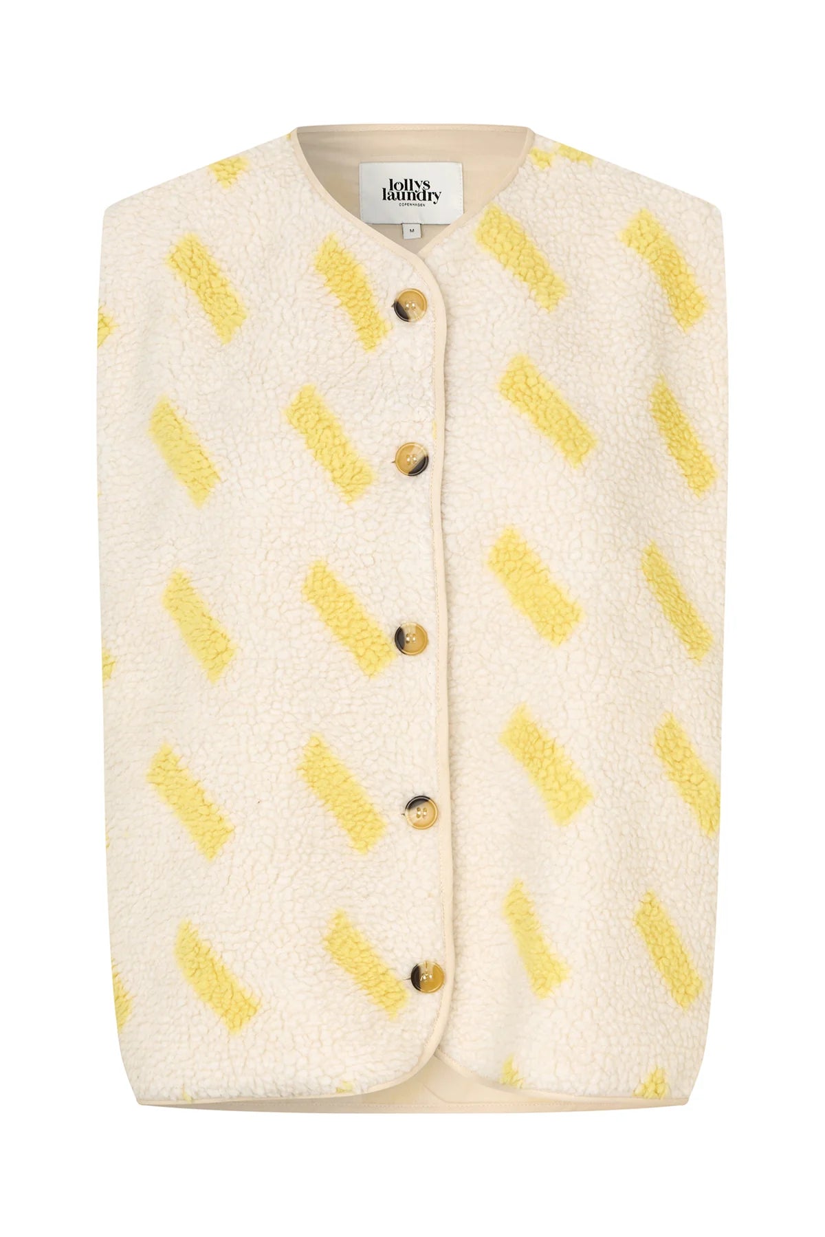 JaceLL Faux Shearling Vest Light Yellow