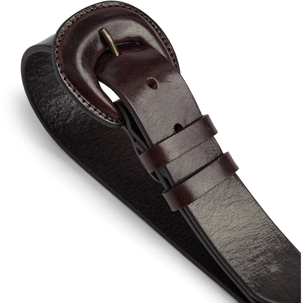 Jeans Leather Belt w. Large Buckle 15166