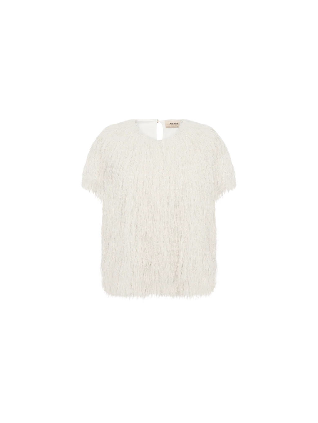 MMBrim )-SS Faux Fur Tee Ecru