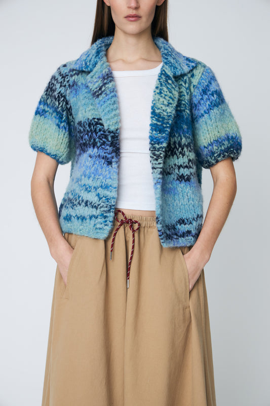 Moa 322-263 Hand knitted Jacket Sky Blue