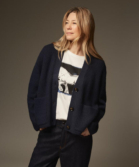 MaLexie Knit Cardigan Navy Blazer