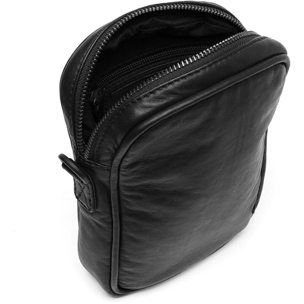 Mobile bag with braided shoulder strap - Black