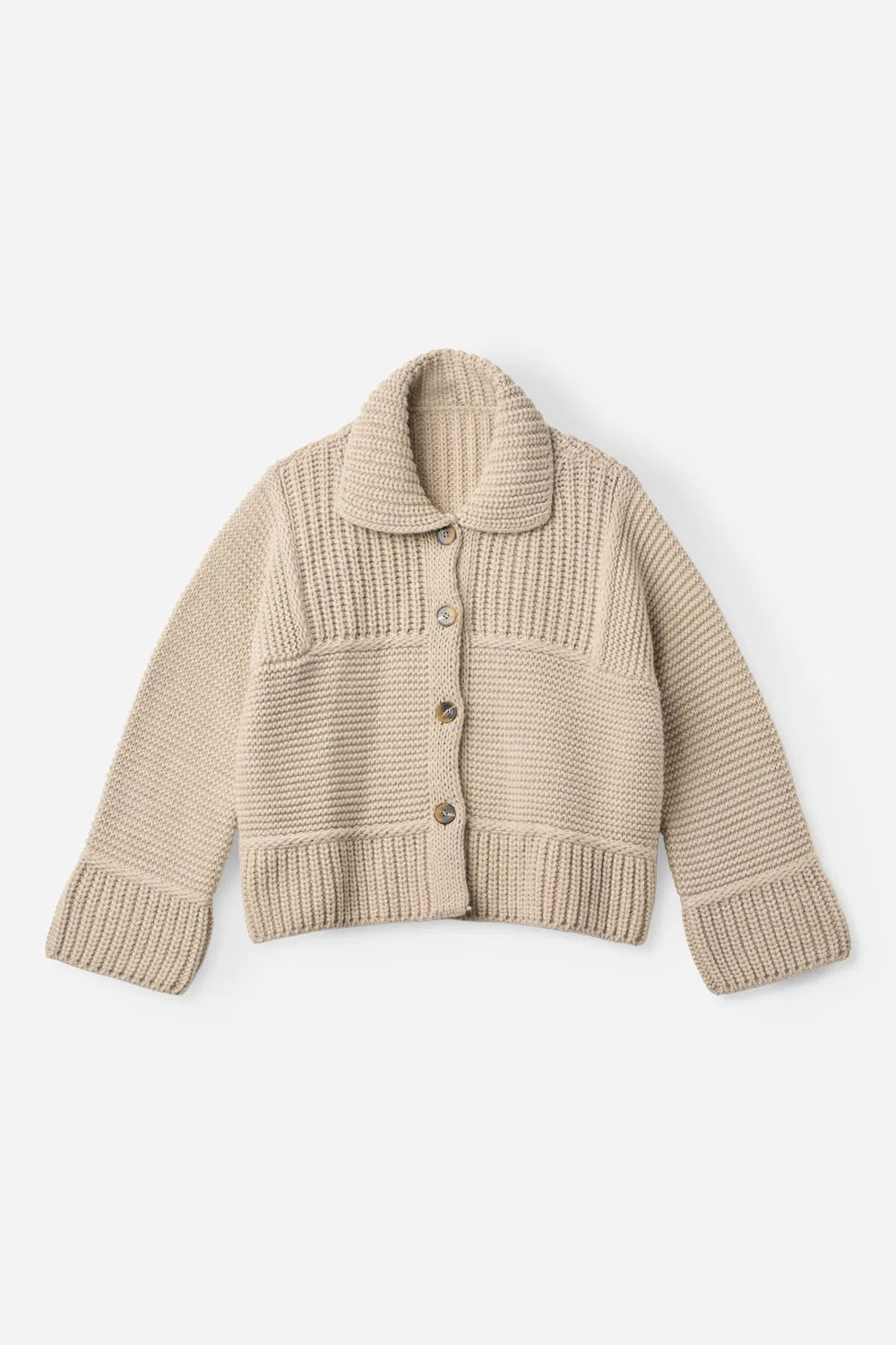 Omega Heavy Knitted Cardigan Sand