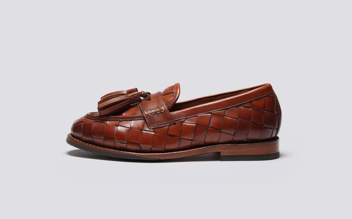 Renee Woven Calf Leather Loafer Tan