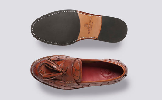 Renee Woven Calf Leather Loafer Tan