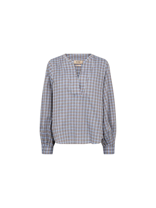 MMYen Checked Blouse Ultramarine