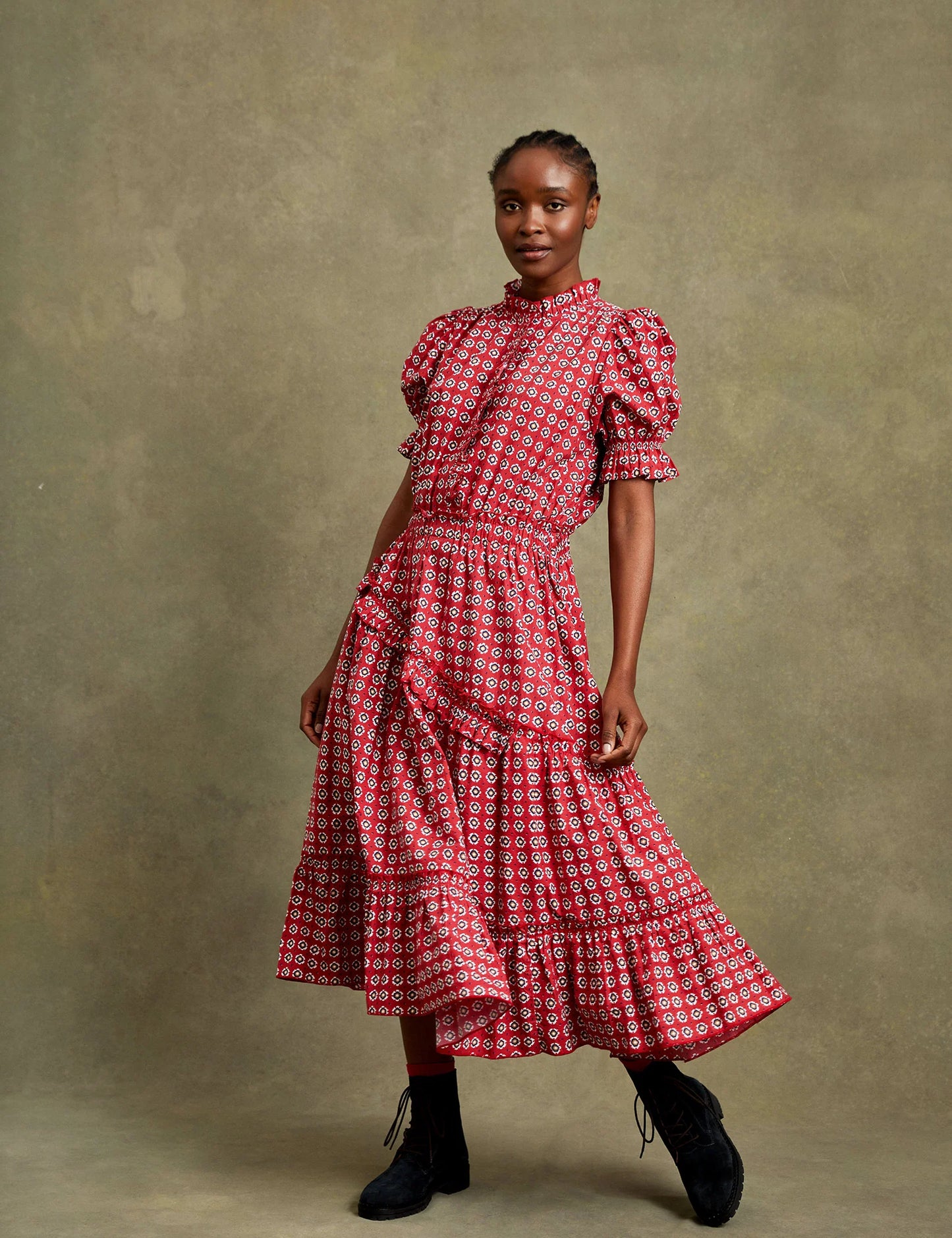Safi Dress in Moroccan Red